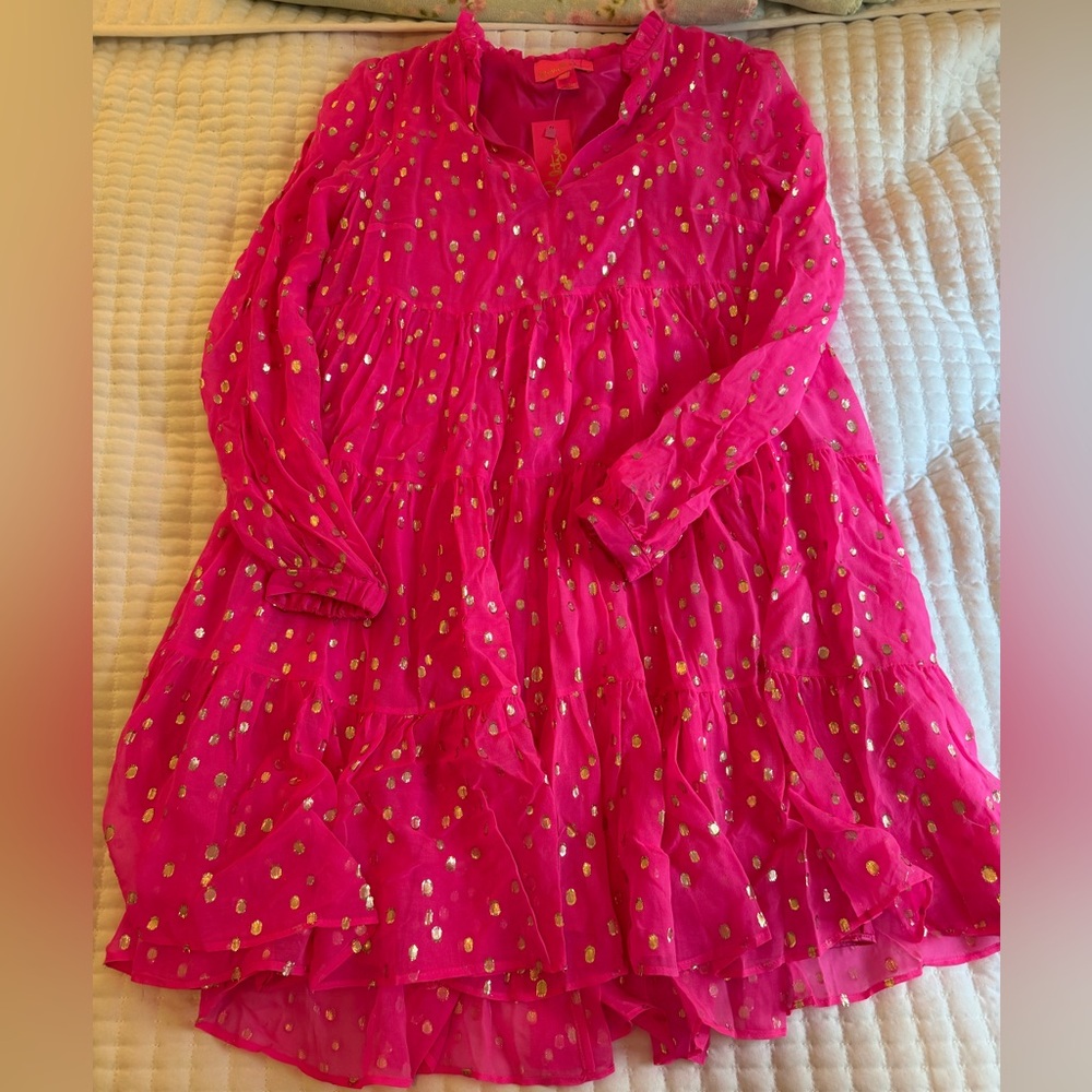 Lilly Pulitzer Sarina Silk Clip Dot Dress NWT